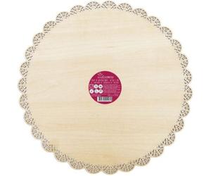 Support gâteau SCRAPCOOKING rond dentelle bois 29cm