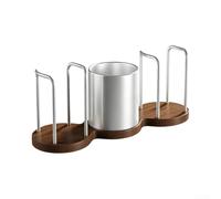 Support Gobelets Comptoir pour aluminium pour bois 32x11cm Support(Argent) | pour aluminium spatial, base pour bois, accès ouvert, 32x11x13cm, argent or