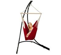 Support Hamac avec Chaise Suspendue XXL Fauteuil de Balancoire 360° Rouge