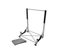 Support hardtop argent structure en acier thermolaqué à 4 roulettes doubles verrouillables housse de protection incluse chariot mobile de rangement