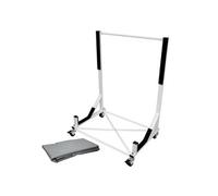Support hardtop blanc structure en acier thermolaqué à 4 roulettes doubles verrouillables avec housse de protection XXL chariot mobile de rangement