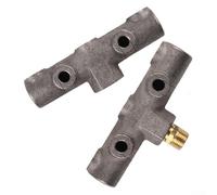 Support horizontal à six voies en fonte pour compresseur d'air entraîné par courroie avec filetage métrique 14 x 1,5 et G1/4 britannique pour manomètres, interrupteurs et soupapes d'échappement