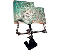 Goobay 51199 Troisième main avec loupe grossissant 2,5 fois/pince crocodile/loupe soudure/aide au soudage / 1 pièce