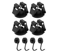 Support magnétique pour balais avec crochets, ensemble de 8 pièces, couleur noire, fixation sans perçage