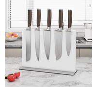 Support magnétique pour couteaux, blanc, 30 cm, en acier inoxydable, multifonction, pour plan de travail de cuisine