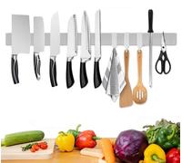Support magnétique pour outils, 60 cm - Bande magnétique adhésive - Rangement d'outils - Crochets magnétiques - Acier inoxydable - Organisateur multifonctionnel - Bande magnétique