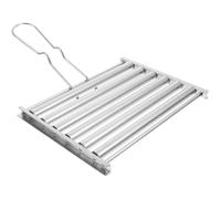 Support Métallique pour Barbecue Roulant en Acier Inoxydable, 1 Set | Rouleau à Hot Dog pour Barbecue, Design Portable, pour Cuire Saucisses, Maïs et Saucisses de Jambon