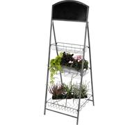 Support métallique pour fleurs Étagère de cuisine Vintage Grey Étagère métallique de jardin
