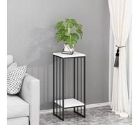 Support métallique pour Plante Unique, étagère d'angle à Plusieurs Niveaux, Porte-Pots, Support d'angle pour Plusieurs Plantes pour Patio et Jardin (Noir, 30 x 30 x 75 cm)