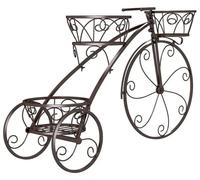 Support métallique pour plantes, design vélo, avec 3 paniers
