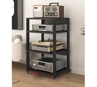Support moderne à roulettes à 5 niveaux pour disques vinyles Sto & Ma - Meuble d'angle TV - Centre de télévision - Routeur DVD - Étagère Ele Fur pour ophiles et divertissement à domicile