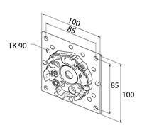 Support moteur Elero avec socle 100x100 RevoLine M - 23 615.9901