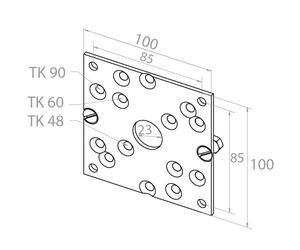 Support moteur Elero socle 100x100 RevoLine M - 23 687.0501