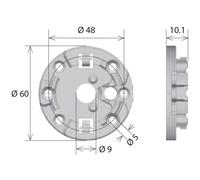 Support moteur Gaposa AXPR4 Rond 60 - Motorisation 35 mm