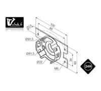 Support moteur Nice Era M Ø 45 mm 100x60
