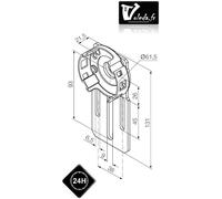 Support moteur Nice Era M Ø 45 mm - Compact reglable
