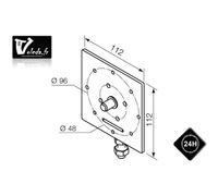 Support moteur Nice Era MH Ø 45 mm - Reglable plaque carree