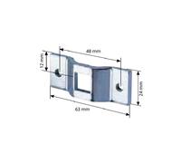 Support moteur Selve 35/45 mm avec carré de 12 mm 63x24x48x12 - 280120