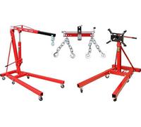 Support moteur, support de moteur, 900 kg + Grue pour moteur avec crochet + Palan pour moteur, 680 kg