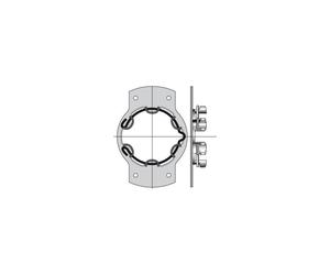 Support moteur tête étoilée SOMFY Ø50 pour joue alu avec pion Ø12