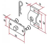 Support moteur volet roulant carre Cherubini 45 mm