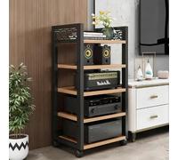 Support multimédia AV à 5 niveaux avec cadre en acier et étagères en bois, armoire multifonction pour salon, 67,8 cm