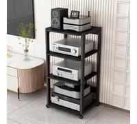 Support multimédia AV, tour de rack audio, réglable en hauteur, 4/5/6/7 niveaux, rangement pour consoles de jeux TV, lecteurs CD, support de composants stéréo pour home cinéma et studio, 4C