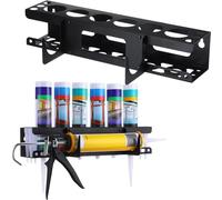 Support Mural Cartouche Silicone, Support Cartouche Silicone Utilitaire, SupportDe Rangement Pour Tube De Calfeutrage, Tube De Calfeutrage Et Porte Pistolet Contient 6 Tubes Et Une Buse DeCalfeutrage