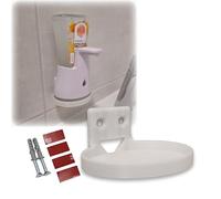 Support mural compatible avec distributeur de savon Sagrotan No Touch - Avec vis, chevilles et pastilles adhésives 3M - Design moderne - Support robuste et peu encombrant - Idéal pour salle de bain et