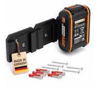 Support mural de batterie compatible avec WORX 20 V PowerShare, support pour 3 batteries, montage mural pour atelier et garage, noir, fabriqué en Allemagne