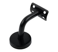 Support mural de rampe d'escalier noir en acier robuste pour escalier intérieur ou extérieur 60 mm x 60 mm