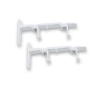 Support mural double retour pour rideaux Prestige - Blanc - 12cm - Lot de 2