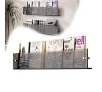 Support Mural en Acrylique Transparent, étagères Flottantes Transparentes Porte-revues pour Magazines Support Prospectus en métal, pour Salle d'attente, Salon, Bureau, Maison