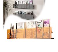 Support Mural en Acrylique Transparent, étagères Flottantes Transparentes Porte-revues pour Magazines Support Prospectus en métal, pour Salle d'attente, Salon, Bureau, Maison