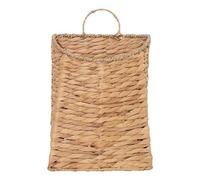 Support mural en rotin tressé - Panier rustique pour herbe de citrouille - Cadre en fer - Dimensions : 25 x 12 x 32 cm - Poids : 500 g - Rangement polyvalent pour clés, courrier, fruits, légumes