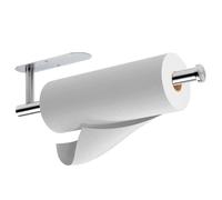Support Mural Essuie-tout - Vilde - Acier Inoxydable - Argenté - 33,5 x 7,7 x 4,5 cm - Auto-adhésif ou Vissé