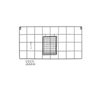 - Support mural filaire en métal avec panier et crochets - L. 60 x l. 30 cm - Noir