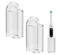 Support mural Linkidea pour brosse à dents électrique, autocollant compatible Oral-B iO et Sonicare ProtectiveClean (transparent)