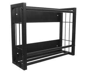 Support Mural Magnétique en Fer pour Moufles, Rangement la Cuisine et | Fixation Murale, Structure Multicouche, Bords Polis, Distribution sans Accroc, Stabilité Magnétique, Noir