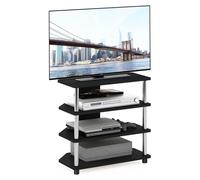 Support mural minimaliste Furinno ECON, 4 niveaux, pour téléviseurs jusqu'à 32 pouces, modèle Americano