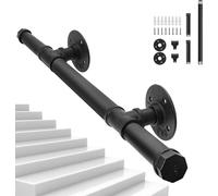 Support mural - Poignée - Marchepied - Acier inoxydable - 100 cm - Noir