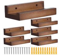 Support mural pour album - Étagère pour disques de 6 pièces pour album, organisateur pour dossiers, étagère pour disques muraux, livres, porte-journaux en bois rustique, décorations pour la maison