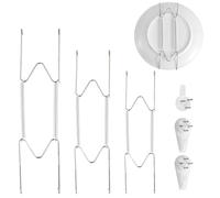 Support mural pour assiettes inox - Set de 3 15,24/20,32/25,4cm pour décoration et arts antiques
