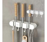 Support mural pour balai et serpillère, solution de rangement peu encombrante pour outils de nettoyage pour la maison ou la cuisine