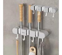 Support mural pour balai et serpillère, solution de rangement peu encombrante pour outils de nettoyage pour la maison ou la cuisine