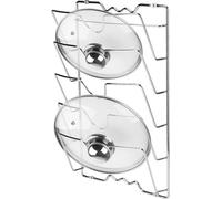 Support mural pour bouchons de roue, armoire de rangement verticale, 5 bacs, métal chromé, 43,4 x 27,8 x 9,7 cm