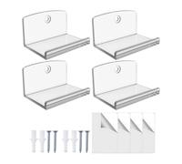 Support mural pour disques: 2,5 x 1,69 x 1,38 pouces Support mural étagère | étagères suspendues, étagère moderne en acrylique de 4 pièces, support mural pour disques d'album, photos, bandes dessinées