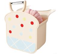 Support mural pour éponge de cuisine avec trous de drainage, panier d'évier en TPR pour éponges et brosses à récurer, panier de rangement pour salle de bain, style crème, 10 x 6 x 11,5 cm (B)