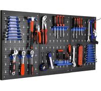 Support mural pour outils - Panneau perforé/Pegboard Panneau à outils - Fonte - 120x60 cm - Avec crochet - Bleu