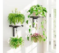 Support mural pour plantes, lot de 2, support pour fleurs d'intérieur et d'extérieur, étagère haute pour plantes, étagère à plusieurs niveaux pour le balcon, le salon et la terrasse